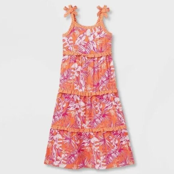 Cat & Jack Girl's Sleeveless Tiered Maxi Dress L (10/12) - Picture 1 of 8